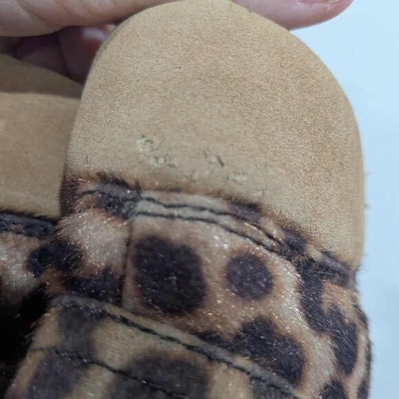 Aldo Leopard Print Fuzzy Boots Tan Brown Size 7.5 - Picture 4 of 6